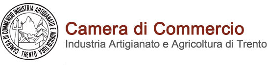 Logo della Camera di Commercio di Trento, identificativo dell'ente che promuove l'innovazione e il sostegno economico alle aziende locali, correlato al finanziamento del Bando Efficienza Energetica 2024, il quale offre contributi fino a 10.000 euro per favorire l'adozione di tecnologie e pratiche di risparmio energetico.