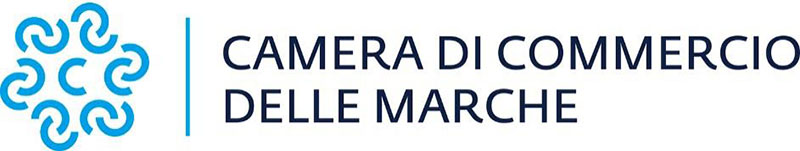 Logo della Camera di Commercio delle Marche per il Bando Voucher Internazionalizzazione 2024, che prevede contributi a fondo perduto fino a 5.500 euro per micro, piccole e medie imprese per incentivare l’export e la partecipazione a fiere nazionali e internazionali.