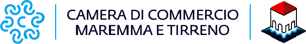 Logo ufficiale della Camera di Commercio Maremma e Tirreno, ente promotore del Bando Doppia Transizione Digitale ed Energetica 2025, che offre contributi a fondo perduto per le imprese delle province di Livorno e Grosseto.