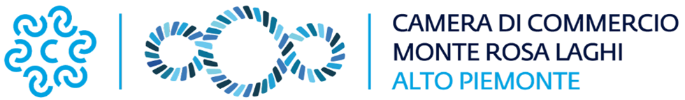 Logo ufficiale Camera di Commercio Monte Rosa Laghi Alto Piemonte per il Bando Transizione Ecologica 2025 con contributi a fondo perduto fino a 5.000 euro